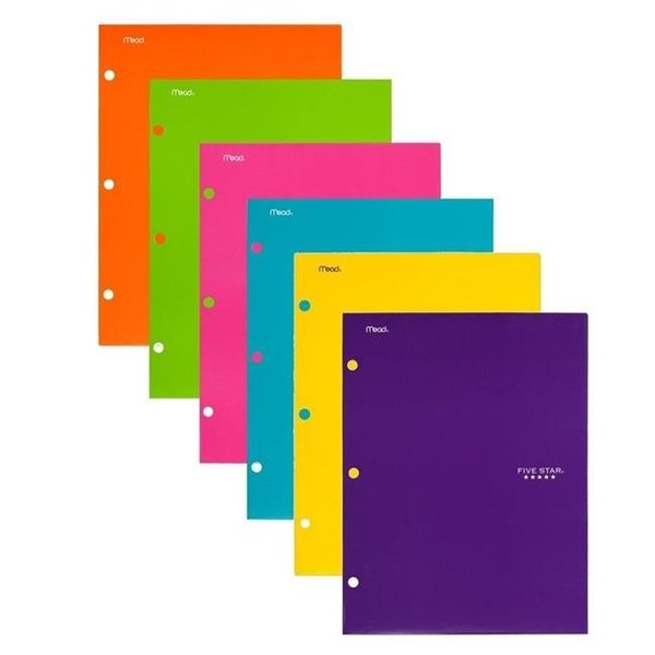 Mead Products Mead Products MEA38056 Five Star Pocket Folders with 4-Pocket; Assorted Color 38056
